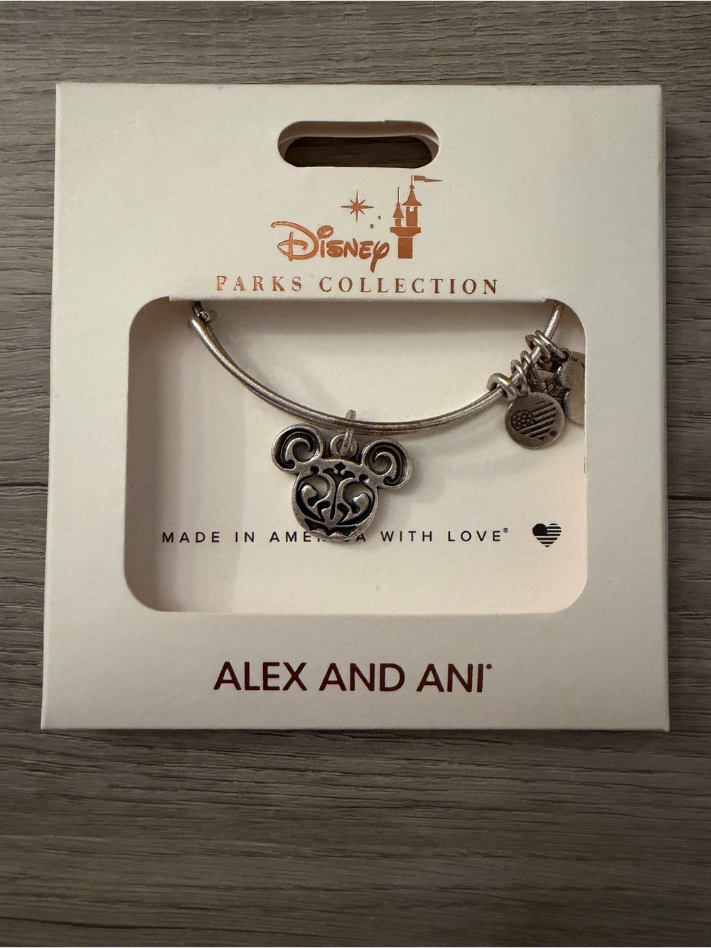 Alex and Ani Silver Mickey Heart Charm Bangle — Alex and Ani Disney Parks